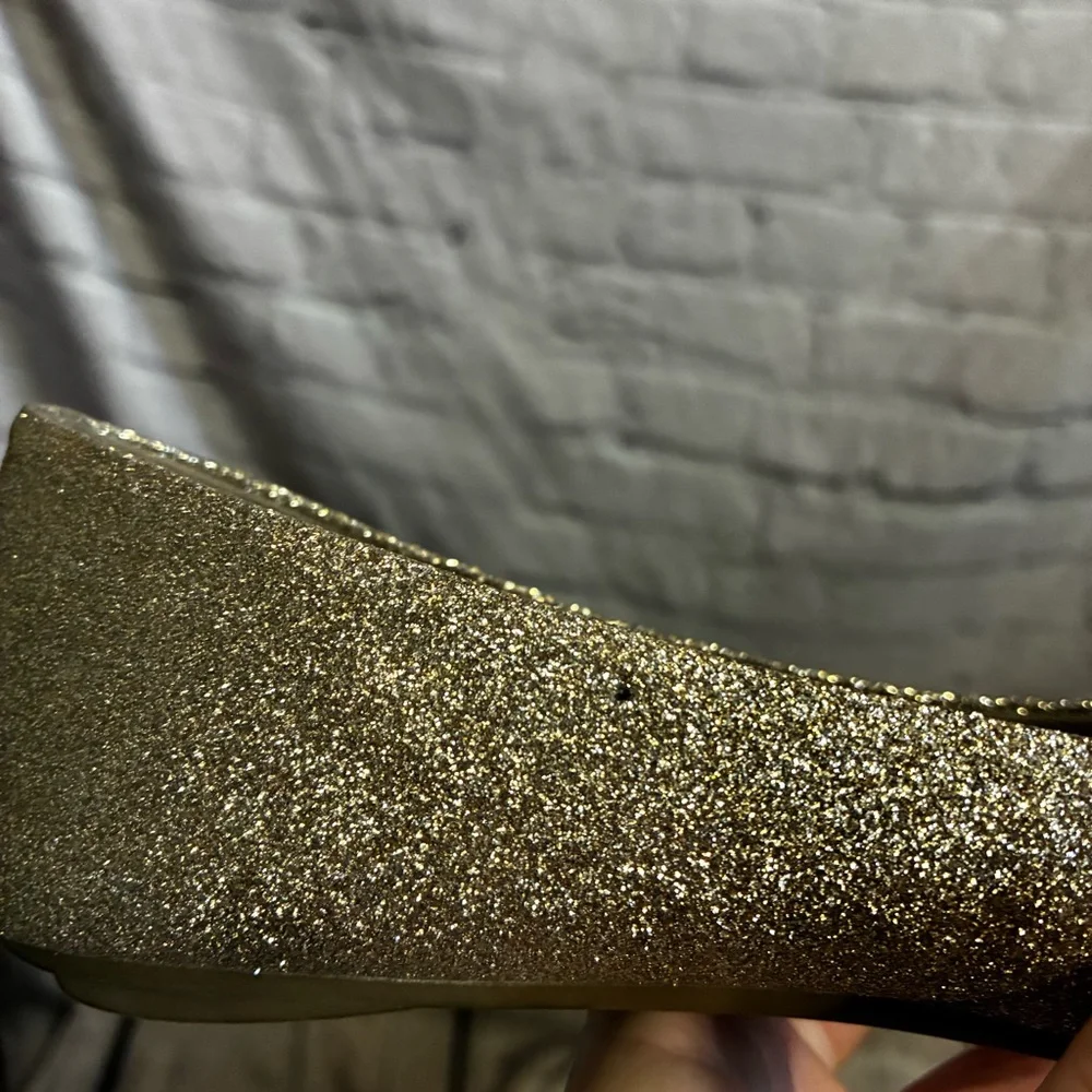 5/$20 Lower East Side‎ Women’s Gold Glitter Ballet Fairycore Flats Shoes Size 8W
